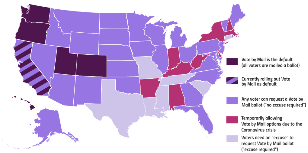 absentee voting map